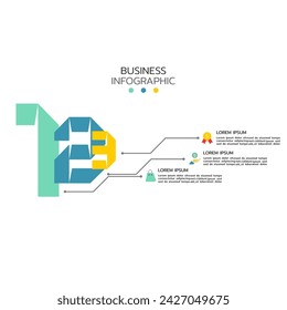 Business Infographic with numbers 3 options. Used for presentation, education, marketing, project.