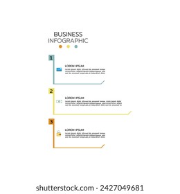 Business Infographic with numbers 3 options. Used for presentation, education, marketing, project.