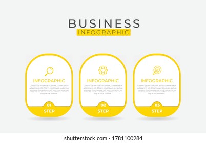 Business Infographic. Organization Chart With 3 Options. Vector Template.