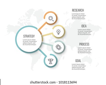 Business infographic. Organization chart with 4 options. Vector diagram.