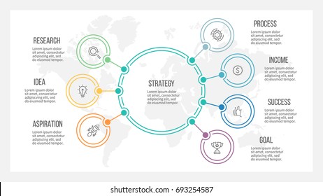 Business Infographic Organization Chart 8 Options Stock Vector (Royalty ...