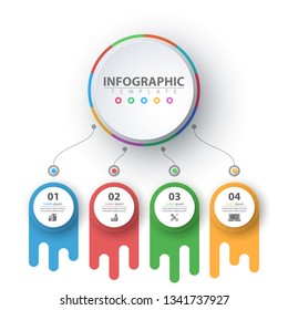 Business infographic. Paper origami template. Vector eps 10