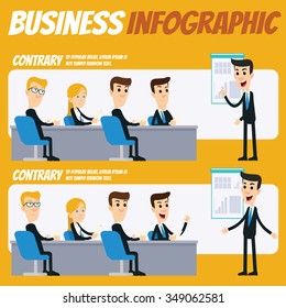 Business infographic - Business people in a meeting at office