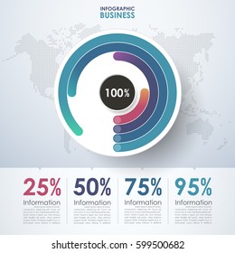 Business infographic, Pie chart graph design. Vector illustration.