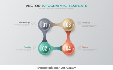 Business infographic presentation with 4 options. Creative bars chart design template. Statistics graphic visualisation.