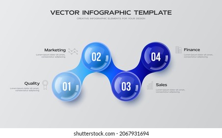 Business infographic presentation with 4 options. Creative bars chart design template. Statistics graphic visualisation.
