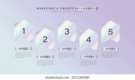 Business infographic presentation. 5 steps to company success. Marketing, timing and stages. vector illustration. Up arrow