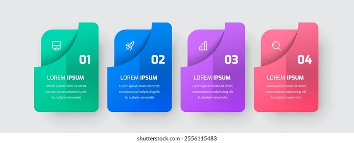 Business infographic presentation with abstract design 4 Numbers and icon for presentation