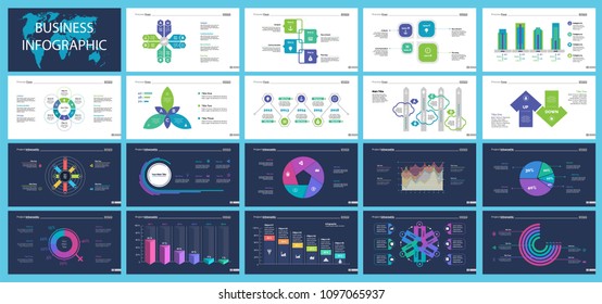 Business infographic presentation slide design set