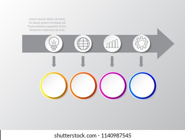 Business infographic presentation template with 4 options. can be used for workflow layout, diagram, annual report, web design. Business concept. Vector illustration. eps.10