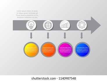 Business infographic presentation template with 4 options. can be used for workflow layout, diagram, annual report, web design. Business concept. Vector illustration. eps.10