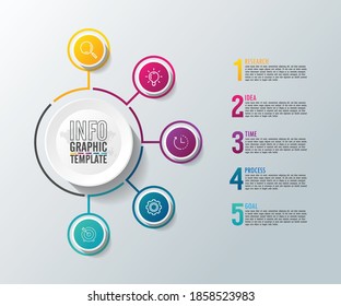 Business infographic presentation template with 5 step

