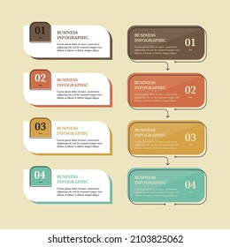 Business infographic proccess with square template design with number and 4 options or steps.