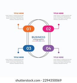 Business infographic process with colorful template design with icons and 4 options. Four Steps infographic design template 