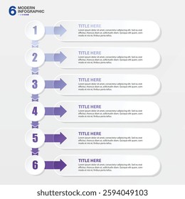 Business infographic process design 6 options or steps.