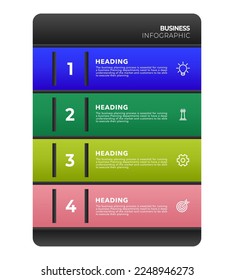 business Infographic process options or steps stock vector template
