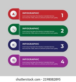 Business infographic process with square template design with icons and 4 options or steps. Vector illustration.