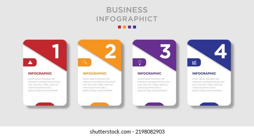 Business infographic process with square template design with icons and 4 options or steps. Vector illustration.