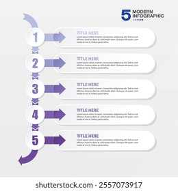 Business infographic process with triangle template design and 5 options or steps. Vector illustration.