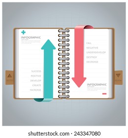 Business Infographic With Ring Notebook Arrow Bookmark Diagram Design Template