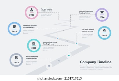 Business infographic for a road map timeline. Easy to use for your website or presentation.