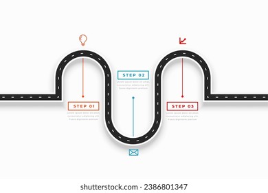 business infographic road path layout get on track for success vector