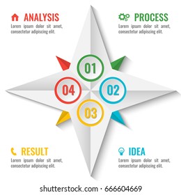 Business infographic scheme in star shape on white