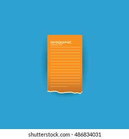 Business infographic with sheet of paper,Flat design