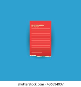 Business infographic with sheet of paper,Flat design