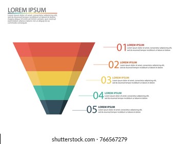 Business Infographic With Stages Of A Sales Funnel