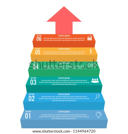 business infographic staircase template steps stairway stock vector