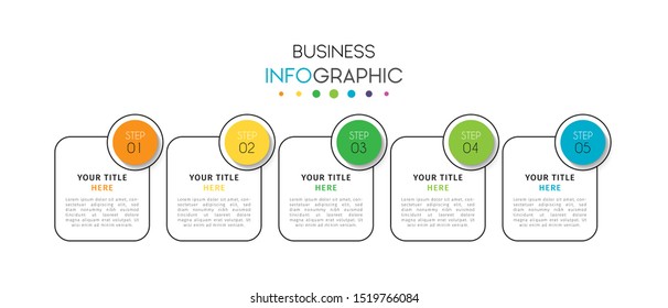 Business infographic with step, number, or option vector template.