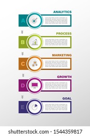 Business infographic steps and options.