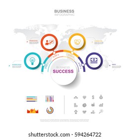 Business infographic Business success concept with graph. vector design. Elements of this image furnished by NASA 