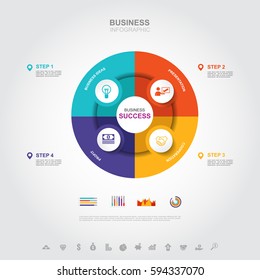 Business infographic Business success concept with graph. vector design.