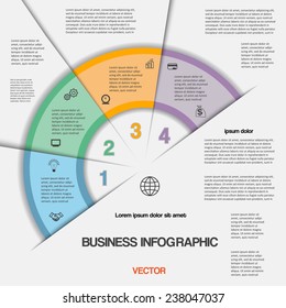 Business infographic for success project and other Your variant, vector illustration template with text areas on four positions