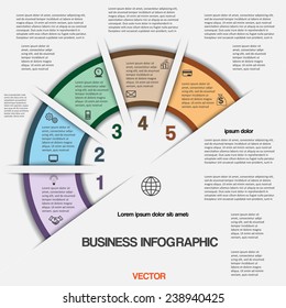 Business infographic for success project and other Your variant,  illustration template with text areas on five positions