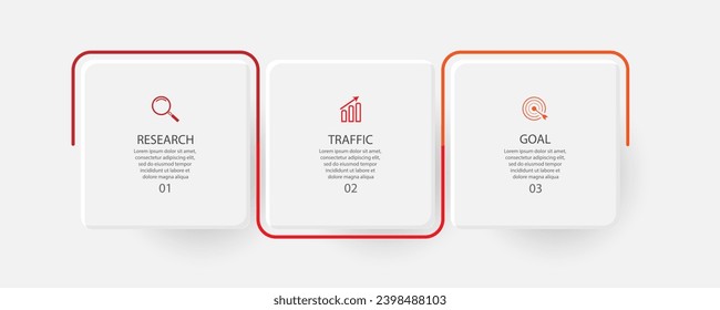 business infographic tamplate. thin line design
with icons, text, number and 3 options or steps.
used for process diagrams, workflow layouts, flowcharts, info graphics, 
and your presentations