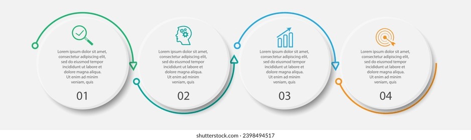 business infographic tamplate. thin line design
with icons, text, number and 4 options or steps.
used for process diagrams, workflow layouts, flowcharts, info graphics, 
and your presentations