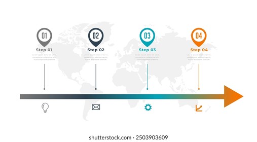 business infographic target path layout for business success vector