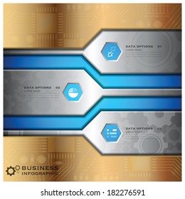 Business Infographic With Technology Background Design Template 