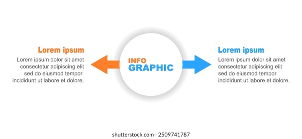 Business infographic template. 2 options choice diagram. Process diagram, Infographic elements vector illustration.