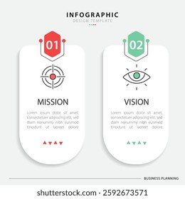 Business infographic template. 2 Step timeline journey. Process diagram, 2 options on white background, Infograph elements vector illustration.
