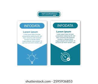 Business infographic template. 2 Step timeline journey. Process diagram, 2 options on white background, Info graph elements vector illustration.

