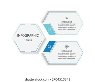 Plantilla de infografía de negocios. Viaje de la línea de tiempo de 2 pasos. Diagrama de proceso, Ilustración vectorial de elementos de infografía.