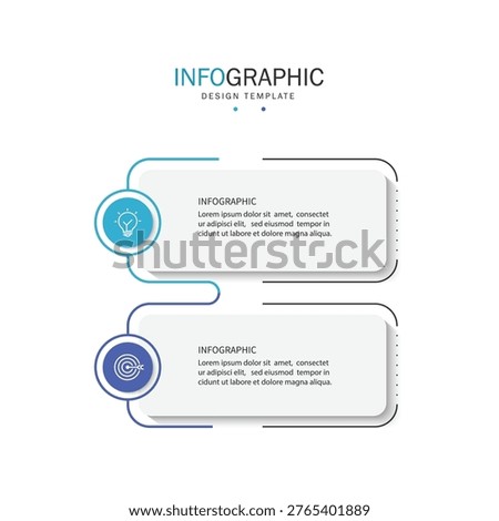 Business infographic template. 2 Step timeline journey. Process diagram, Infographic elements vector illustration.	