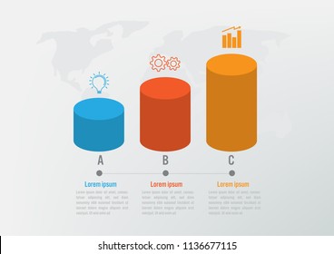 Business infographic template with 3 options, Abstract elements diagram or processes and business flat icon, Vector business template for presentation.Creative concept for infographic.
