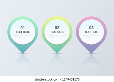 Business Infographic template with 3 options. Circle symbol.vector illustration 
