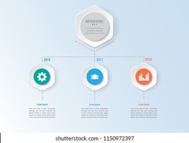 Business infographic template with 3 options polygonal shape, Abstract elements diagram and business flat icon, Vector business template for presentation.Creative concept for infographic.
