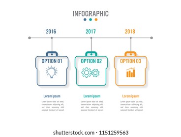 Business infographic template with 3 options bag shape, Abstract elements diagram or processes and business flat icon, Vector business template for presentation.Creative concept for infographic.
